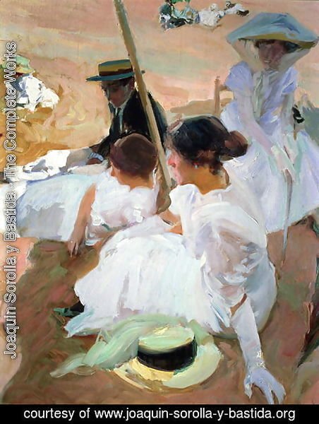 Joaquin Sorolla y Bastida - Under the Parasol  Zarauz  1910