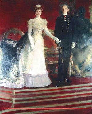 Portrait of King Alfonso XIII of Spain, and his mother, Queen Maria Christina