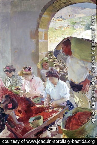 Joaquin Sorolla y Bastida - Preparing the Dry Grapes, 1890