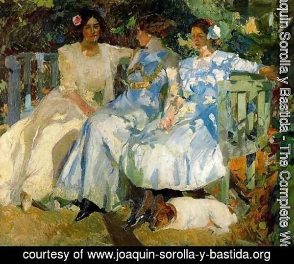 Joaquin Sorolla y Bastida - My wife and my daughters in the garden