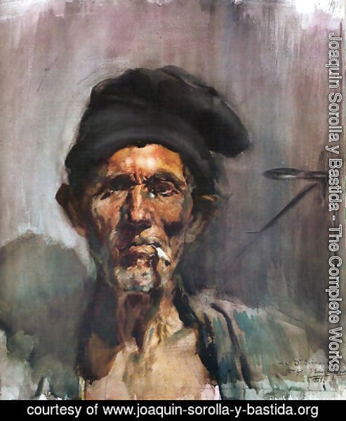 Joaquin Sorolla y Bastida - The old man of the cigarette