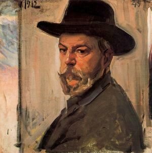 Joaquin Sorolla y Bastida - Self-portrait with a hat