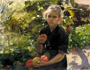 Nina Comiendo Manzanas (Young Girl Eating Apples)