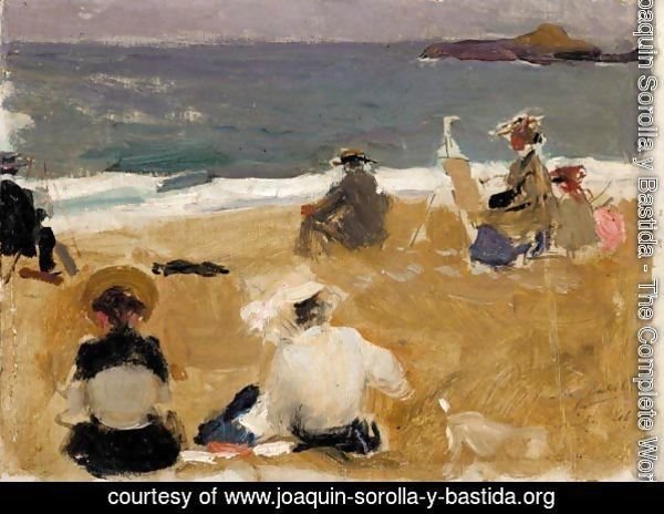 Pintando En La Playa De Biarritz (Painting On Biarritz Beach)