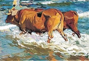 Joaquin Sorolla y Bastida - Bueyes En El Mar (Oxen In The Sea)