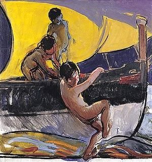 Ninos Jugando En Una Barca (Children Playing In A Boat)