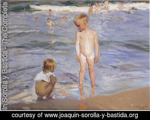 Joaquin Sorolla y Bastida - Children bathing in the afternoon sun