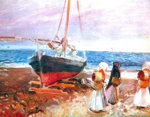 Joaquin Sorolla y Bastida - Fisherwomen on the Beach, Valencia