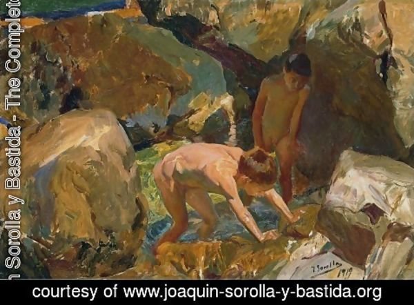 Joaquin Sorolla y Bastida - Looking for Shellfish