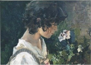 Joaquin Sorolla y Bastida - Italian Girl with Flowers