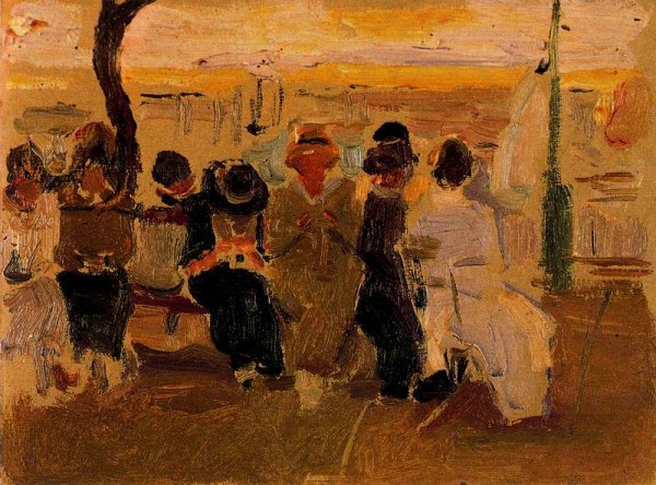 Ladies in a bank in the Paseo de la Concha. San Sebastian