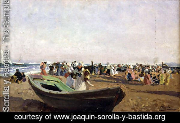 Joaquin Sorolla y Bastida - Playa de Valencia. Pescadoras. (Beach of Valencia. Fisherwomen.)