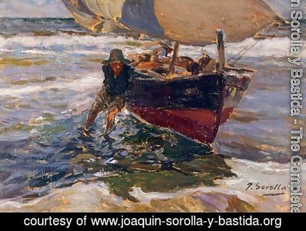 Joaquin Sorolla y Bastida - Beaching the Boat (study)