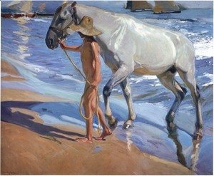 Joaquin Sorolla y Bastida - El bano del caballo (The Horse's Bath)
