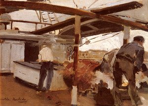 Joaquin Sorolla y Bastida - Two Men On A Deck