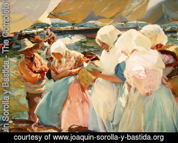 Joaquin Sorolla y Bastida - Fisherwomen on the Beach