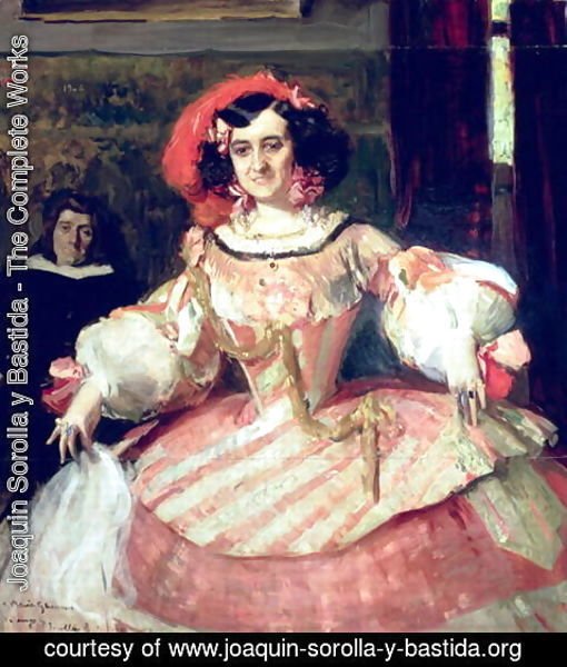 Joaquin Sorolla y Bastida - Portrait of Maria Guerrero, actress and director of Teatro Espanol in Madrid, 1906