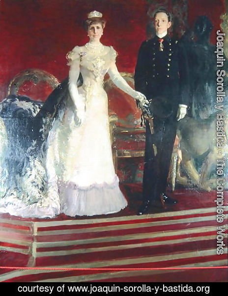 Joaquin Sorolla y Bastida - Portrait of King Alfonso XIII of Spain, and his mother, Queen Maria Christina