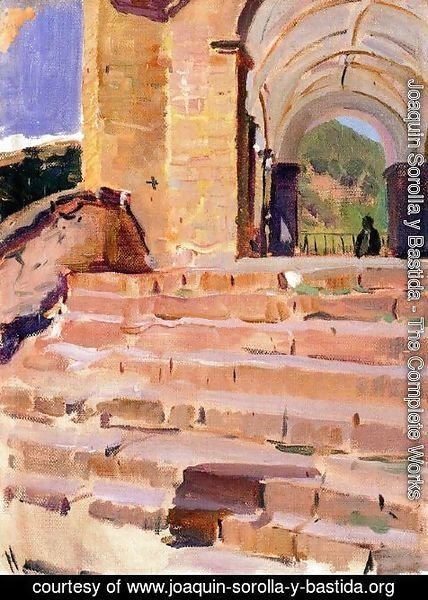Joaquin Sorolla y Bastida - Church Roncal stairs