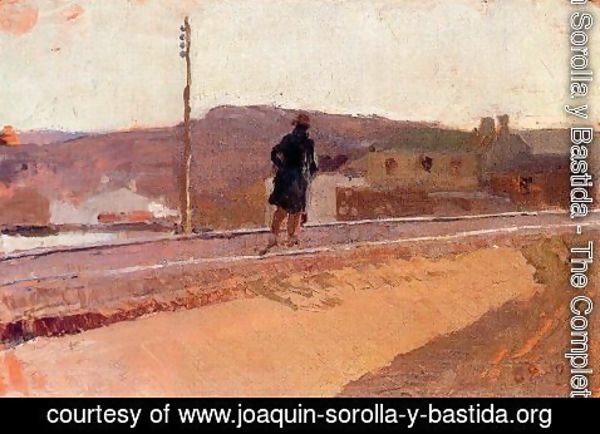 Joaquin Sorolla y Bastida - Landscape with figure