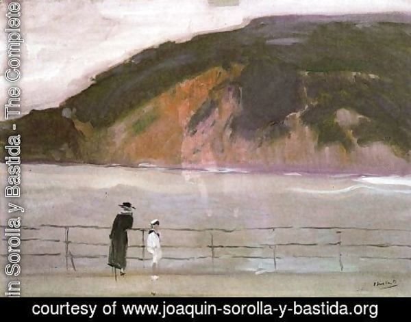 Joaquin Sorolla y Bastida - The breakwater (San Sebastian)