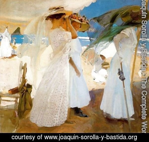 Joaquin Sorolla y Bastida - Under the awning. Zarauz