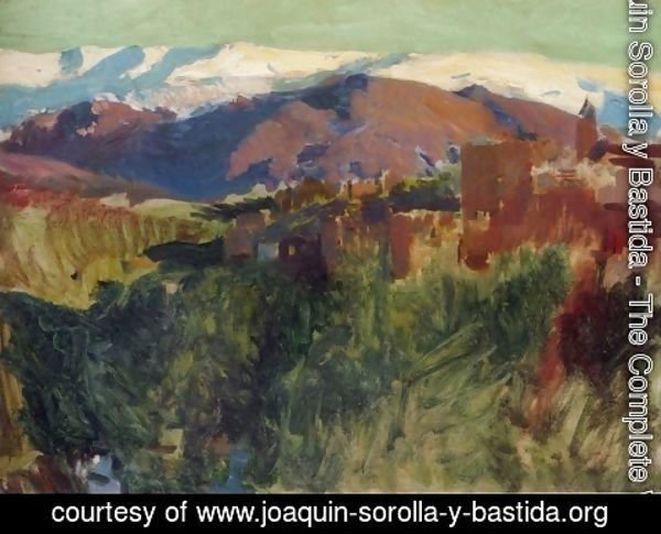 Joaquin Sorolla y Bastida - La Sierra Nevada Desde La Alhambra, Granada (Sierra Nevada From The Alhambra, Granada)