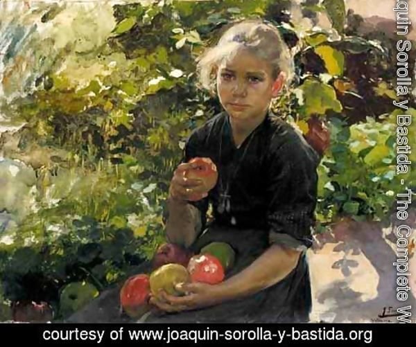 Nina Comiendo Manzanas (Young Girl Eating Apples)