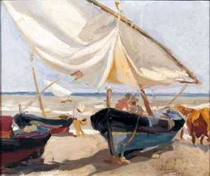 Joaquin Sorolla y Bastida - Barcas En La Playa (Boats On The Beach)