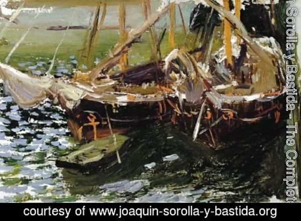 Joaquin Sorolla y Bastida - Boats In Port