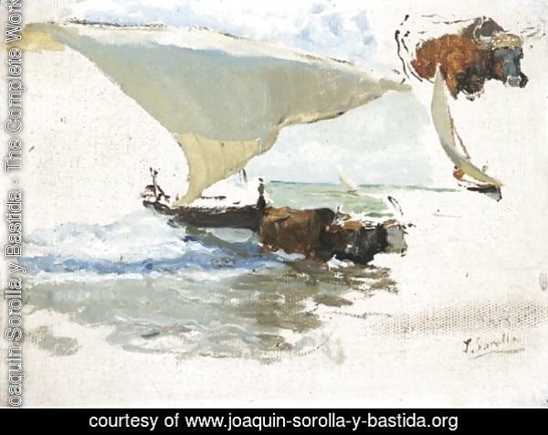 Beaching The Boat, Study For 'La Vuelta De La Pesca'