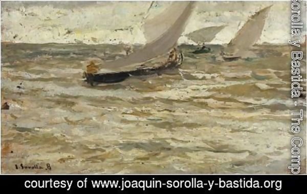 Joaquin Sorolla y Bastida - Boats Leaving The Harbour, Asturias