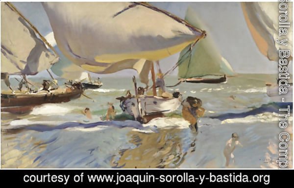 Joaquin Sorolla y Bastida - Boats On The Shore