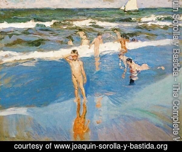 Joaquin Sorolla y Bastida - Boys in the sea