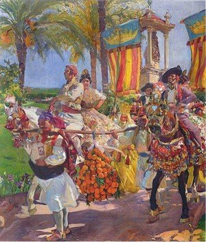 Joaquin Sorolla y Bastida - Valencia, Couples on horseback
