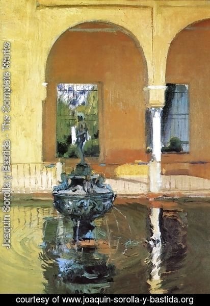 Joaquin Sorolla y Bastida - The Fountain in the Alcazof Seville