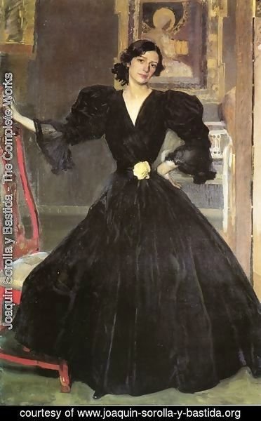 Joaquin Sorolla y Bastida - Clotilde in a Black Dress