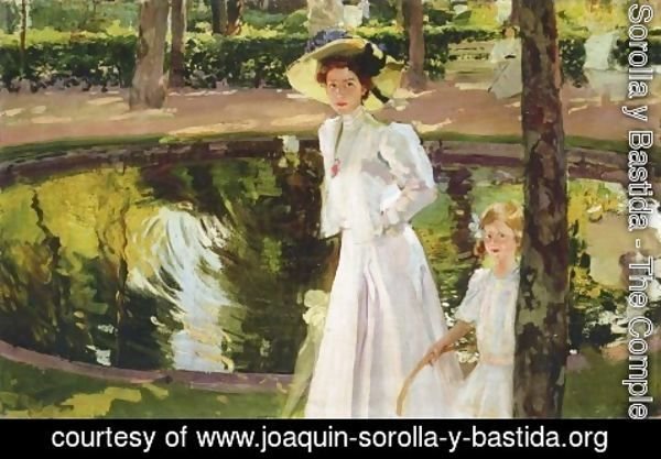 Joaquin Sorolla y Bastida - Marian in the gardens, la Granja